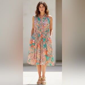Vintage Together Vibrant Floral Midi Dress Size 18W